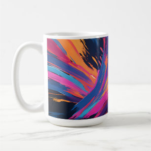 Mug Explosion de couleur aux coups de pinceau abstrait