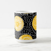 Mug Explosion de gribouillis noir jaune et blanc (Centre)