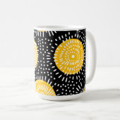 Mug Explosion de gribouillis noir jaune et blanc (Devant droit)