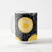 Mug Explosion de gribouillis noir jaune et blanc (Devant gauche)