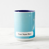Mug Explosion de scintillement de titane cyan glacé (Centre)