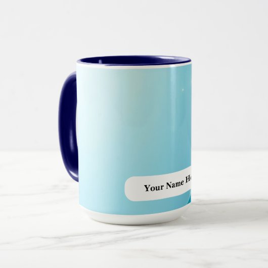 Mug Explosion de scintillement de titane cyan glacé (Devant gauche)