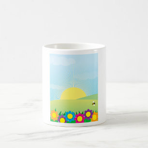 Mug Explosion de soleil dans une prairie printanière a