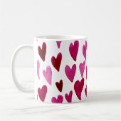 Mug Explosion du coeur du jour Valentines - rose et ro (Gauche)
