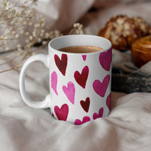 Mug Explosion du coeur du jour Valentines - rose et ro
