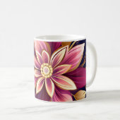 Mug Explosion Florale Bourgogne Et Or (Devant droit)