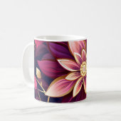 Mug Explosion Florale Bourgogne Et Or (Devant gauche)