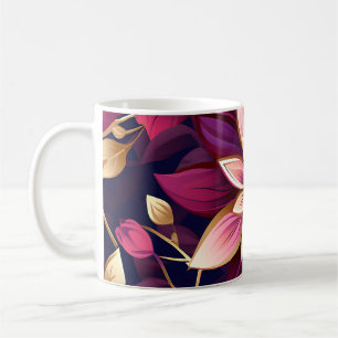Mug Explosion Florale Bourgogne Et Or