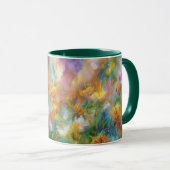 Mug Explosion florale cosmique abstraite dans des coul (Devant droit)