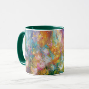 Mug Explosion florale cosmique abstraite dans des coul