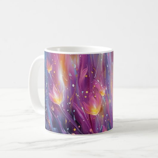 Mug Explosion florale lumineuse abstraite (Devant gauche)