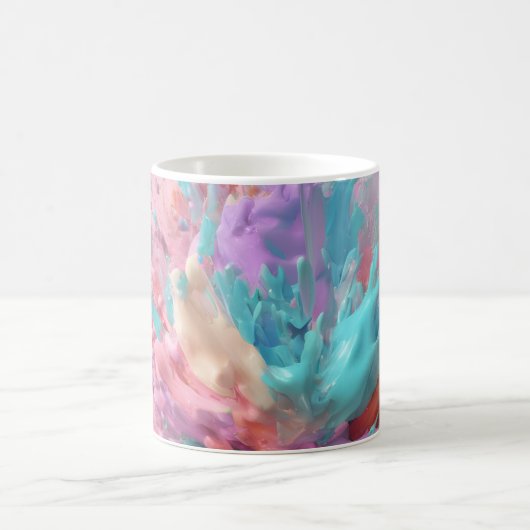Mug Explosion Peinture Abstraite rose Turquoise Lilac (Centre)