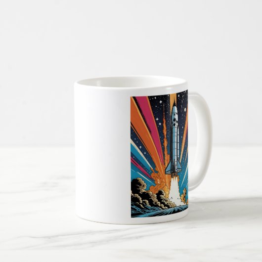 Mug Explosive Retro Rocket Lancement Comic Style T Shi (Devant droit)