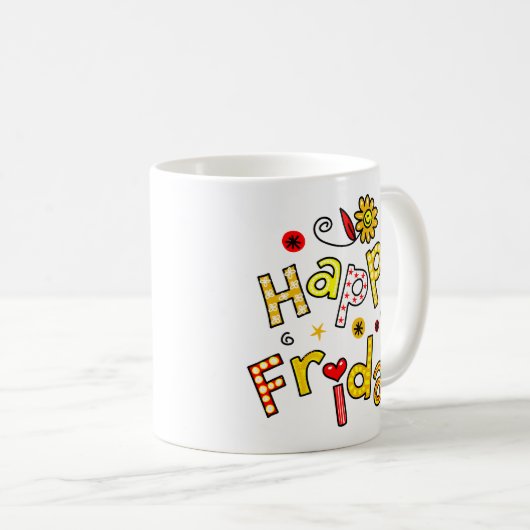 Mug Expression heureuse mignonne des textes de (Devant droit)