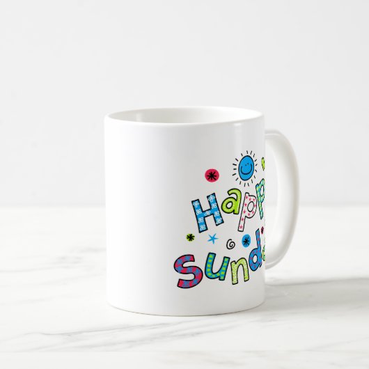 Mug Expression heureuse mignonne des textes de (Devant droit)