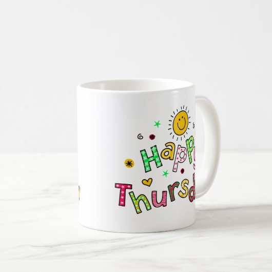 Mug Expression heureuse mignonne des textes de (Devant droit)