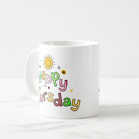 Mug Expression heureuse mignonne des textes de (Devant gauche)