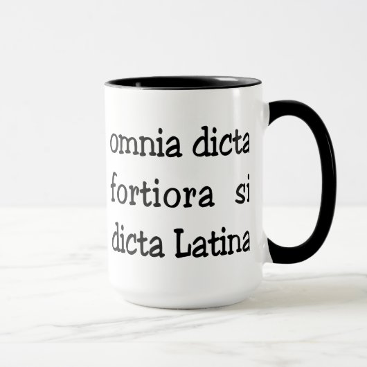 Mug Expression latine drôle, slogan (Droite)