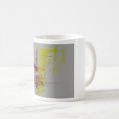 Mug Expressionniste Abstrait gris rouge jaune (Devant droit)