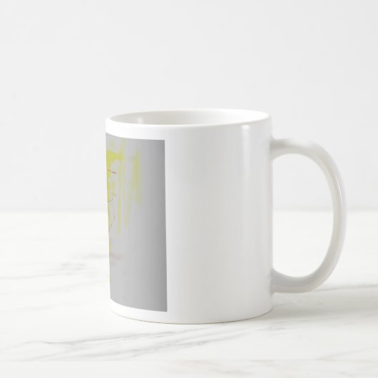Mug Expressionniste Abstrait gris rouge jaune (Droite)