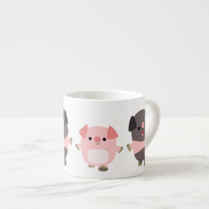 Mug Expresso avec des Cochons de Dessin Animé Mign