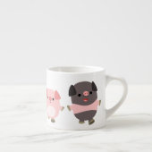 Mug Expresso avec des Cochons de Dessin Animé Mign (Droite)