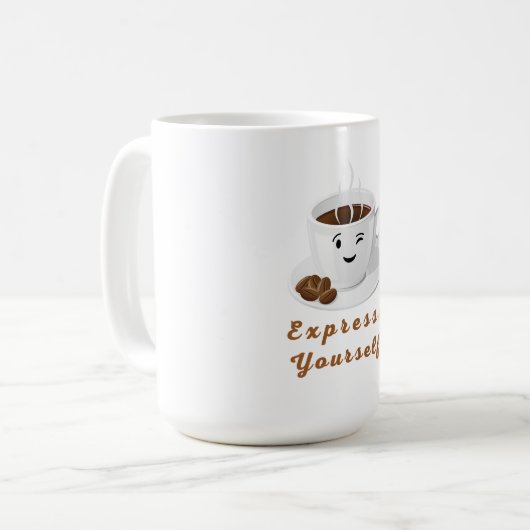 Mug Expresso Yourself – Funny Smiling Coffee Tee (Devant gauche)