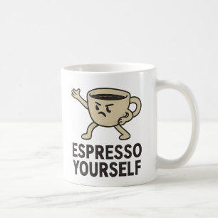 Mug "Exprimez votre Espresso" Dessin animé drôle de ca