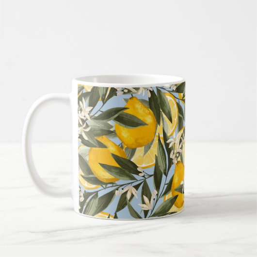 Mug Exquis motif aux fruits jaunes bergamot, cit (Gauche)