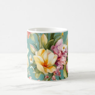 Mug Exquise rose, Magnolia Jaune aux fleurs blanches