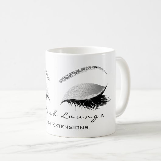 Mug Extension Lashes Confetti Studio Blanc Silver Grey (Devant droit)