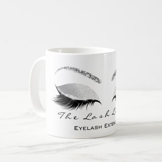 Mug Extension Lashes Confetti Studio Blanc Silver Grey (Devant gauche)