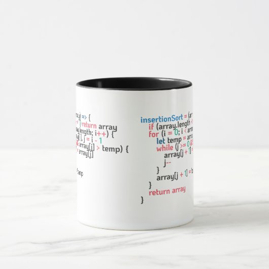 Mug Extrait de code de programmation de tri d'insertio (Centre)