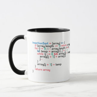Mug Extrait de code de programmation de tri d'insertio