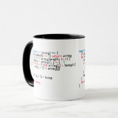 Mug Extrait de code de programmation de tri d'insertio (Devant gauche)