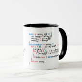 Mug Extrait du code de programmation de tri de sélecti (Devant droit)