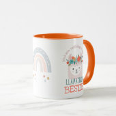 Mug EXTRAORDINAIRE AMI BESTIE BFF (ANY) Cute Llama Cus (Devant droit)