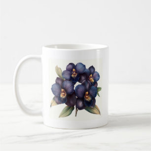 Mug Extraordinaire vintage classique orchidée noire ta