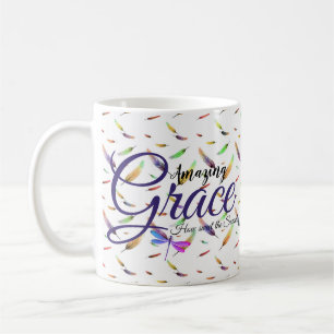 Mug Extraordinaires plumes colorées Grace