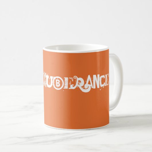 Mug Exuberance moderne Orange Bold Graffiti Typographi (Devant droit)