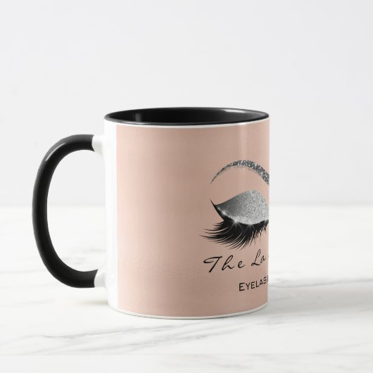 Mug Eyelash Extension Beauté Gris Argent Parties scint (Gauche)