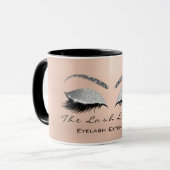 Mug Eyelash Extension Beauté Gris Argent Parties scint (Devant gauche)
