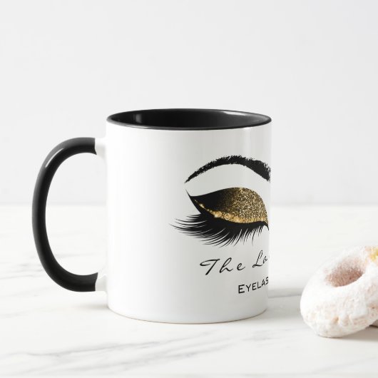Mug Eyelash Extension Beauty Maquillage Parties scinti (Avec donut)