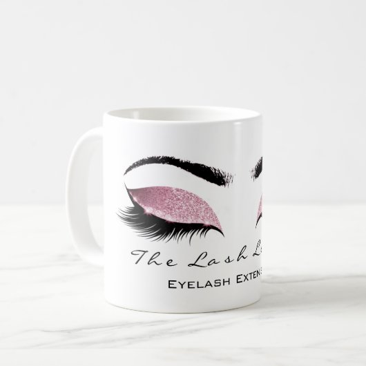 Mug Eyelash Extension Beauty Studio Rose Parties scint (Devant gauche)