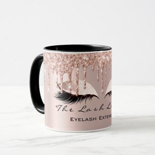 Mug Eyelash Extension Beauty Studio Rose Parties scint (Devant gauche)