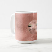 Mug Eyelash noir brillant en or Rose (Devant gauche)