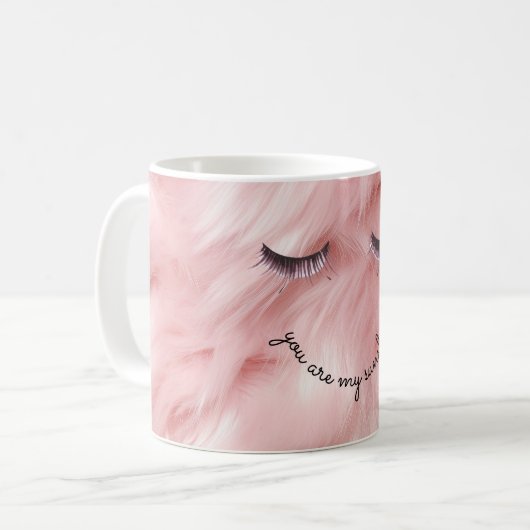 Mug Eyelashes Faux Fur Rose (Devant gauche)