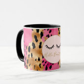 Mug Eyelashes Girls rose Glam Black Gold Leopard (Devant gauche)