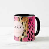 Mug Eyelashes Girls rose Glam Black Gold Leopard (Devant droit)