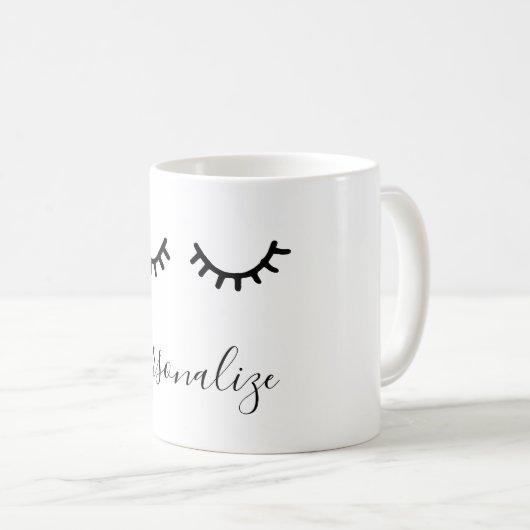 Mug Eyelashes noirs et blancs (Devant droit)
